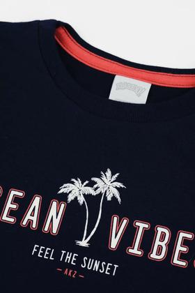Imagem de Conjunto Infantil Masculino Menino Ocean Vibes Camiseta Manga Curta Gola Redonda e Bermuda