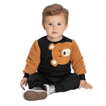 Imagem de Conjunto Infantil Masculino Moletom Felpado/Pelo Teddy Urso Angerô