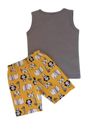 Imagem de Conjunto Infantil Masculino Regata + Bermuda Moletom Pipa