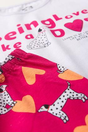 Imagem de Conjunto Infantil Meia Estação Menina Blusa Manga Longa e Legging Estampa Dog Algodão GKS