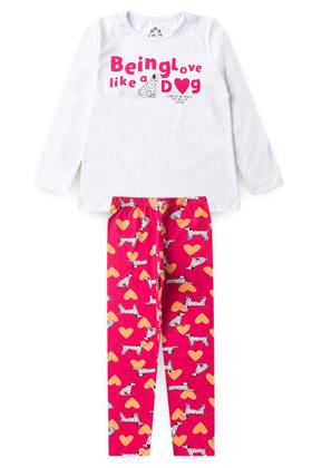 Imagem de Conjunto Infantil Meia Estação Menina Blusa Manga Longa e Legging Estampa Dog Algodão GKS