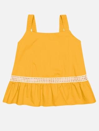 Imagem de Conjunto Infantil Menina Bata E Short Monocromático Laranja Catavento