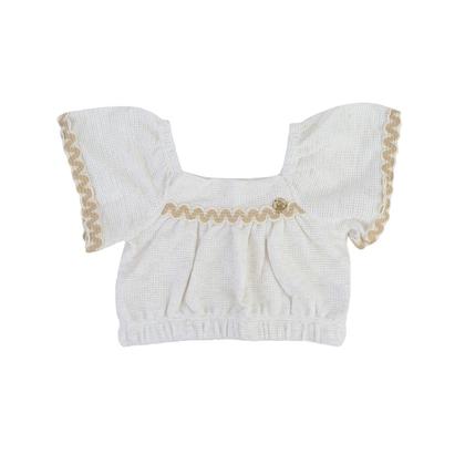 Imagem de Conjunto Infantil Menina Bika Cropped Marrom - 1329