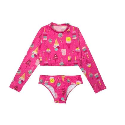 Imagem de Conjunto Infantil Menina Blusa Calcinha Proteção Solar Praia