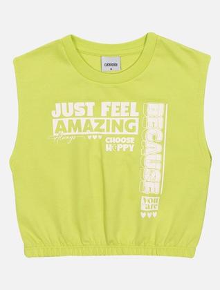 Imagem de Conjunto Infantil Menina Blusa Just Feel E Short Verde Catavento