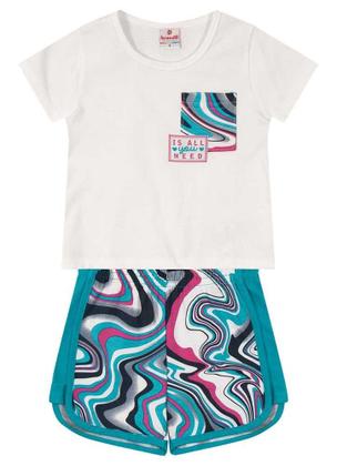 Imagem de Conjunto infantil menina com estampa abstrata Brandili