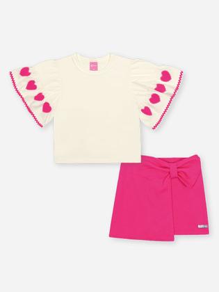 Imagem de Conjunto Infantil Menina Coração Pink Mundo Cinti