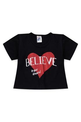 Imagem de Conjunto Infantil Menina Cropped Coração Believe com Shorts GKS