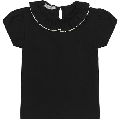 Imagem de Conjunto Infantil Menina Elegante 4 a 10 anos Saia Viscose e Blusa Gola Boneca Preto