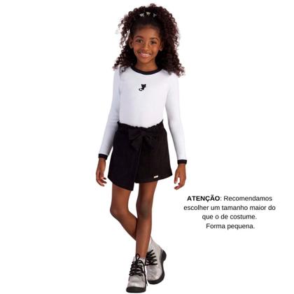 Imagem de Conjunto Infantil Menina Inverno Blusa Estampa Gato e Short Saia - Mon Sucré
