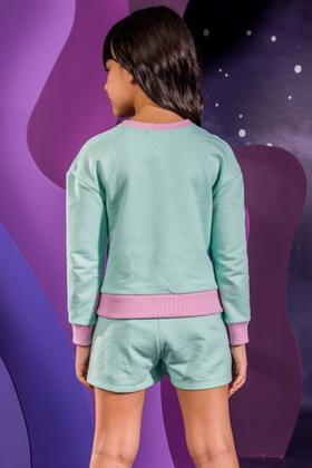 Imagem de Conjunto Infantil Menina Inverno Blusão Feminino Manga Longa e Short Saia  Kukiê