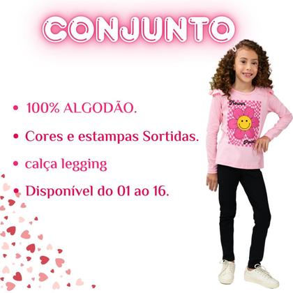 Imagem de Conjunto Infantil Menina Meia Estação Juvenil Feminino Barato