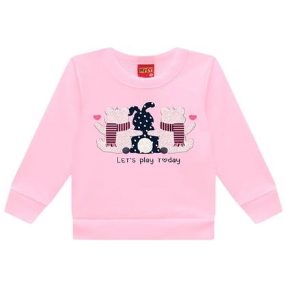 Imagem de Conjunto Infantil Menina Moletom Peluciado e Legging Estampada Kyly