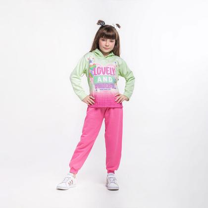 Imagem de Conjunto Infantil Menina Moletom Pop It Verde Claro