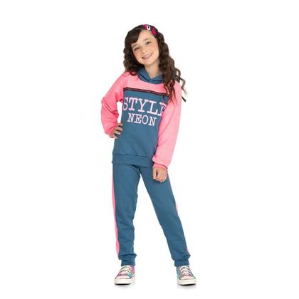 Imagem de Conjunto Infantil Menina Moletom Style Neon