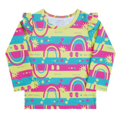 Imagem de Conjunto Infantil Menina Praia Arco Írís Com  Fator de Proteção Kamylus