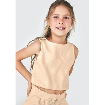 Imagem de Conjunto Infantil Menina Regata Cropped/Shorts Amarelo Hering