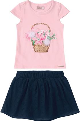 Conjunto Aniversário 4 Anos Menina - Camisa E Saia Tutu - Presente Perfecto