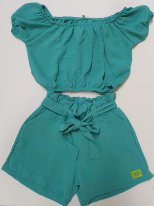 Imagem de Conjunto Infantil Menina Shorts Blusa Cropped LessaKids 8614