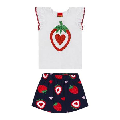 Imagem de Conjunto Infantil Menina Verão Blusa e Short Saia Kyly 1000523