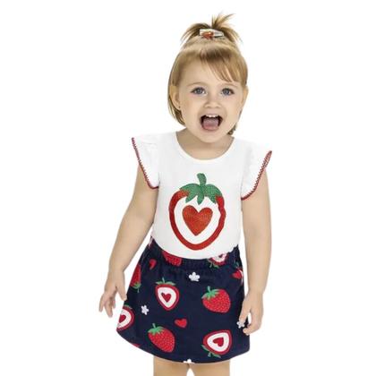 Imagem de Conjunto Infantil Menina Verão Blusa e Short Saia Kyly 1000523