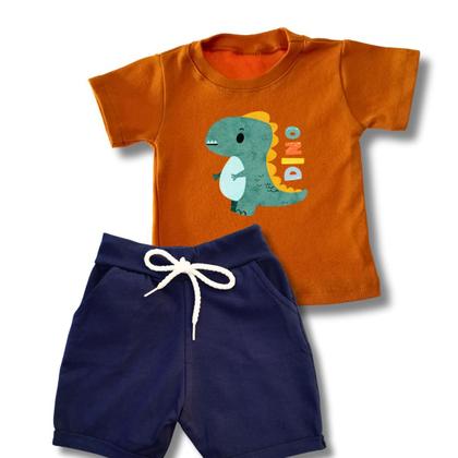 Imagem de Conjunto Infantil Menino Bebê Camiseta e Bermuda Algodão Pima