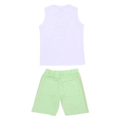 Imagem de Conjunto Infantil Menino Camisa Regata Cavada Com Bermuda Em Moletom Canoe Moda Verão Leve