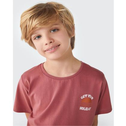 Imagem de Conjunto Infantil Menino Camiseta/Bermuda Vermelho Hering
