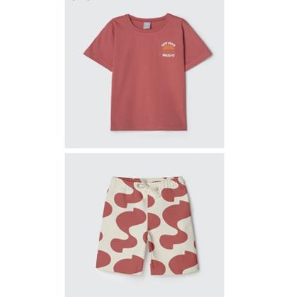 Imagem de Conjunto Infantil Menino Camiseta/Bermuda Vermelho Hering