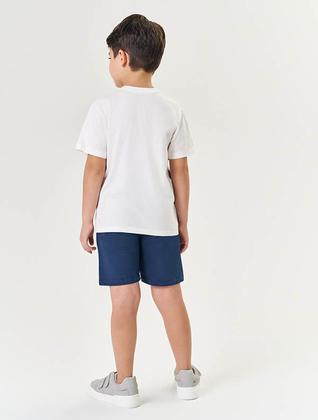 Imagem de Conjunto Infantil Menino Camiseta Listras E Bermuda Chumbo Divertto