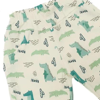 Imagem de Conjunto Infantil Menino com Blusa e Bermuda Tema Crocodilo