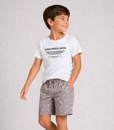 Imagem de Conjunto Infantil Menino Curto Meia Malha Select Branco