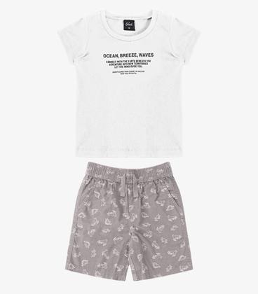 Imagem de Conjunto Infantil Menino Curto Meia Malha Select Branco
