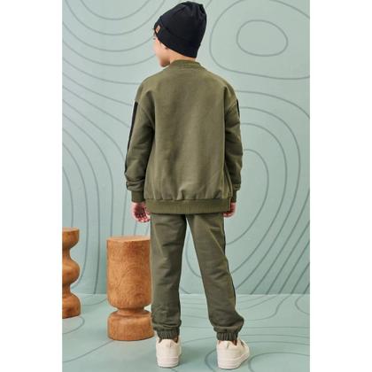 Imagem de Conjunto Infantil Menino Jaqueta e Calça Jogger Moletom sem Pelúcia VERDE- LucBoo