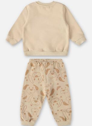 Imagem de Conjunto Infantil Menino Moletom Hello Hello Bege Up Baby
