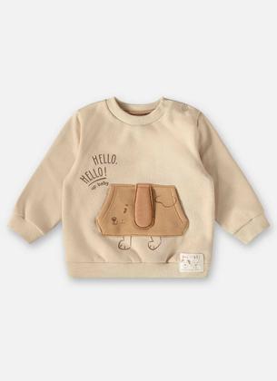 Imagem de Conjunto Infantil Menino Moletom Hello Hello Bege Up Baby