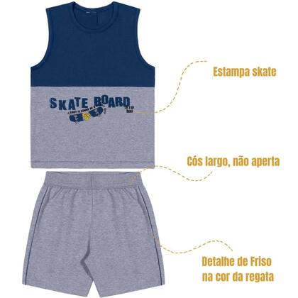 Imagem de Conjunto Infantil Menino Regata Machão Bermuda 3 4 5 Anos