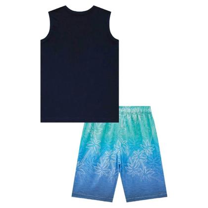 Imagem de Conjunto Infantil Menino Regata Meia/Malha e Bermuda Nylon Ergonomic c/Elastano -LucBoo