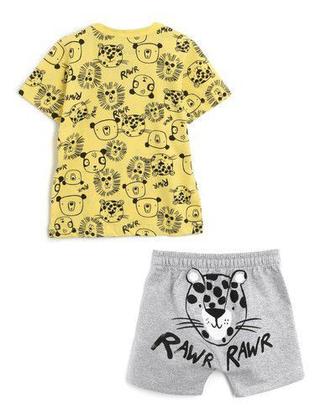 Imagem de Conjunto Infantil Menino Safari Leão Urso Onça 100% Algodão