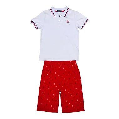 Conjunto Infantil Menino Verão Coqueiros - Kiki & Mily Imagem de Conjunto Infantil Menino Verão Coqueiros