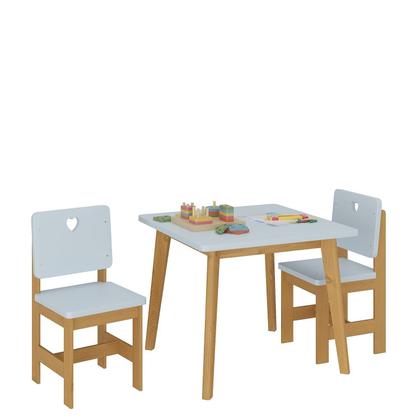 Imagem de Conjunto Infantil Mesa com 2 Cadeiras Sofia Madeira maçiça e MDF