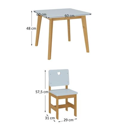 Imagem de Conjunto Infantil Mesa com 2 Cadeiras Sofia Madeira maçiça e MDF