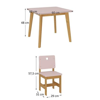 Imagem de Conjunto Infantil Mesa com 2 Cadeiras Sofia Madeira Maciça e MDF
