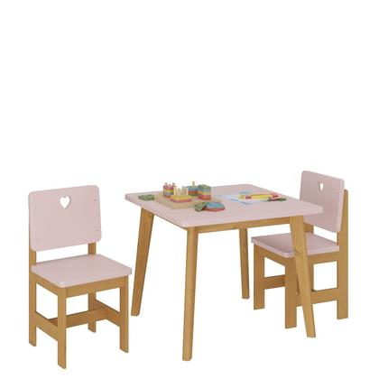 Imagem de Conjunto Infantil Mesa com 2 Cadeiras Sofia Madeira Maciça e MDF