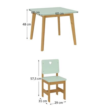 Imagem de Conjunto Infantil Mesa com 2 Cadeiras Sofia Madeira Maciça e MDF