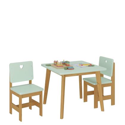 Imagem de Conjunto Infantil Mesa com 2 Cadeiras Sofia Madeira Maciça e MDF