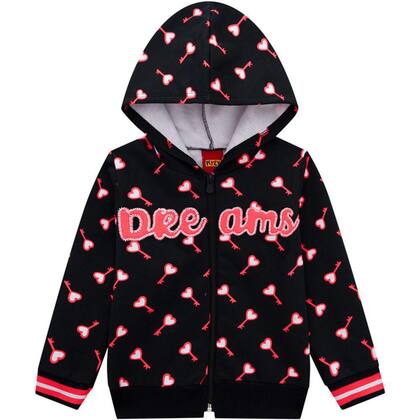 Imagem de Conjunto Infantil Moletom Kyly Neon Com Capuz Ziper Moda Inverno Quentinho Jaqueta E Calça
