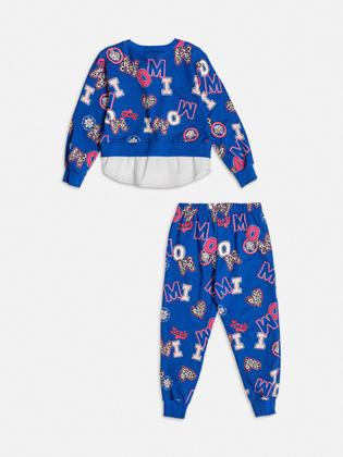 Imagem de Conjunto Infantil Momi Inverno Calça Azul e Moletom Sem Flanela Letras Oncinha