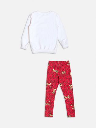 Imagem de Conjunto Infantil Momi Inverno com Calça e Casaco Branco Ursinha Happy com Strass