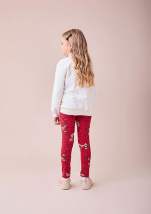 Imagem de Conjunto Infantil Momi Inverno com Calça e Casaco Branco Ursinha Happy com Strass